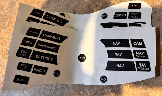 English stickers for factory stereo on Skyline V36